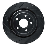 R1 Concepts 14-19 Chevrolet Corvette Rear Left Drilled & Slotted Black Brake Rotor by R1 Concepts RNC-633-47047L