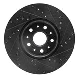 R1 Concepts 16-25 Cadillac CT5 Front Left Drilled & Slotted Black Brake Rotor