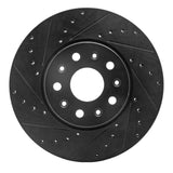 R1 Concepts 16-25 Cadillac CT5 Front Left Drilled & Slotted Black Brake Rotor