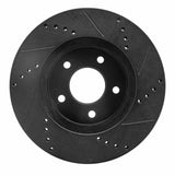 R1 Concepts 02-07 Chevrolet Equinox Front Left Drilled & Slotted Black Brake Rotor by R1 Concepts RNC-633-47063L