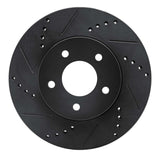 R1 Concepts 02-07 Chevrolet Equinox Front Left Drilled & Slotted Black Brake Rotor by R1 Concepts RNC-633-47063L