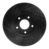 R1 Concepts 02-07 Chevrolet Equinox Front Right Drilled & Slotted Black Brake Rotor