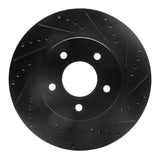 R1 Concepts 02-07 Chevrolet Equinox Front Right Drilled & Slotted Black Brake Rotor