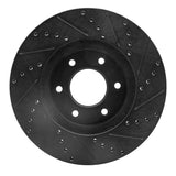 R1 Concepts 06-09 Chevrolet Trailblazer Front Left Drilled & Slotted Black Brake Rotor by R1 Concepts RNC-633-47069L