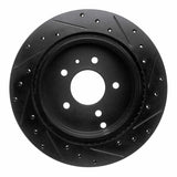 R1 Concepts 07-15 Chevrolet Equinox Rear Left Drilled & Slotted Black Brake Rotor by R1 Concepts RNC-633-47071L