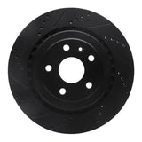 R1 Concepts 16-24 Cadillac ATS Rear Left Drilled & Slotted Black Brake Rotor by R1 Concepts RNC-633-47074L