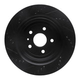 R1 Concepts 16-24 Cadillac ATS Rear Right Drilled & Slotted Black Brake Rotor by R1 Concepts RNC-633-47074R