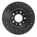 R1 Concepts 2016-2025 Buick Envista Rear Left Drilled & Slotted Black Brake Rotor