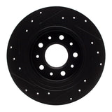 R1 Concepts 2016-2025 Buick LaCrosse Rear Right Drilled & Slotted Black Brake Rotor