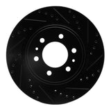 R1 Concepts 21-22 Chevrolet Colorado Front Right Drilled & Slotted Black Brake Rotor