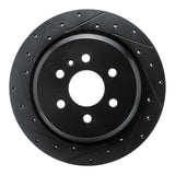 R1 Concepts 21-22 Chevrolet Colorado Rear Left Drilled & Slotted Black Brake Rotor