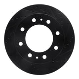 R1 Concepts 21-25 Chevrolet Express 3500 Rear Right Drilled & Slotted Black Brake Rotor
