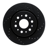 R1 Concepts 17-25 Buick Enclave Rear Right Drilled & Slotted Black Brake Rotor