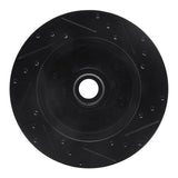 R1 Concepts 88-96 Chevrolet C2500 Front Left Drilled & Slotted Black Brake Rotor