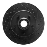 R1 Concepts 93-95 Chevrolet G10 Front Right Drilled & Slotted Black Brake Rotor