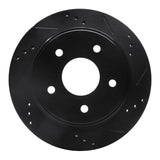 R1 Concepts 97-05 Chevrolet S10 Rear Right Drilled & Slotted Black Brake Rotor by R1 Concepts RNC-633-48032R