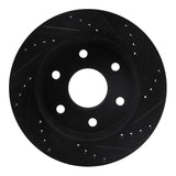 R1 Concepts 99-08 Cadillac Escalade ESV Front Left Drilled & Slotted Black Brake Rotor