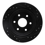 R1 Concepts 99-07 Chevrolet AVALANCHE 1500 Rear Left Drilled & Slotted Black Brake Rotor