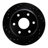 R1 Concepts 99-07 Chevrolet AVALANCHE 1500 Rear Left Drilled & Slotted Black Brake Rotor