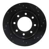 R1 Concepts 99-25 Chevrolet Silverado 1500 Rear Left Drilled & Slotted Black Brake Rotor by R1 Concepts RNC-633-48039L