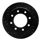 R1 Concepts 99-25 Chevrolet Silverado 1500 Rear Left Drilled & Slotted Black Brake Rotor by R1 Concepts RNC-633-48039L