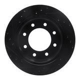 R1 Concepts 99-25 Chevrolet Express 3500 Rear Right Drilled & Slotted Black Brake Rotor by R1 Concepts RNC-633-48039R