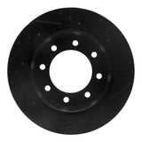 R1 Concepts 99-20 Chevrolet Silverado 2500 Rear Left Drilled & Slotted Black Brake Rotor