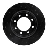 R1 Concepts 01-10 Chevrolet Express 3500 Rear Left Drilled & Slotted Black Brake Rotor by R1 Concepts RNC-633-48043L
