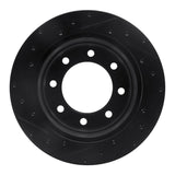 R1 Concepts 01-10 Chevrolet Express 3500 Rear Right Drilled & Slotted Black Brake Rotor by R1 Concepts RNC-633-48043R