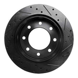 R1 Concepts 03-05 Chevrolet Silverado 1500 Rear Left Drilled & Slotted Black Brake Rotor by R1 Concepts RNC-633-48048L