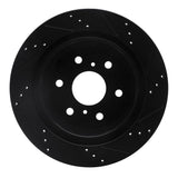 Dynamic Friction 2007-2020 Cadillac Escalade ESV Rear Left Drilled & Slotted Black Brake Rotor by Dynamic Friction Company 633-48053L