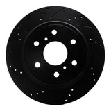 Dynamic Friction 2007-2020 Cadillac Escalade ESV Rear Left Drilled & Slotted Black Brake Rotor by Dynamic Friction Company 633-48053L