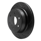 Dynamic Friction 2007-2020 Cadillac Escalade ESV Rear Right Drilled & Slotted Black Brake Rotor by Dynamic Friction Company 633-48053R