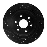 Dynamic Friction 2007-2020 Cadillac Escalade ESV Rear Right Drilled & Slotted Black Brake Rotor by Dynamic Friction Company 633-48053R