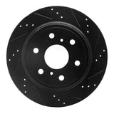 Dynamic Friction 2007-2020 Cadillac Escalade ESV Rear Right Drilled & Slotted Black Brake Rotor by Dynamic Friction Company 633-48053R