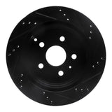 R1 Concepts 10-17 Chevrolet Equinox Rear Left Drilled & Slotted Black Brake Rotor by R1 Concepts RNC-633-48058L