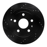 R1 Concepts 10-17 Chevrolet Equinox Rear Left Drilled & Slotted Black Brake Rotor by R1 Concepts RNC-633-48058L