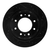 R1 Concepts 11-25 Chevrolet Silverado 3500 HD Rear Left Drilled & Slotted Black Brake Rotor by R1 Concepts RNC-633-48061L