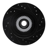 R1 Concepts 91-96 Buick COMMERCIAL CHASSIS Front Left Drilled & Slotted Black Brake Rotor