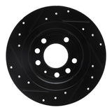 R1 Concepts 85-92 Chevrolet Camaro Rear Right Drilled & Slotted Black Brake Rotor by R1 Concepts RNC-633-52006R
