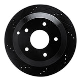 R1 Concepts 05-06 Pontiac GTO Rear Left Drilled & Slotted Black Brake Rotor by R1 Concepts RNC-633-52017L