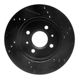 R1 Concepts 91-02 Saturn SL1 Front Left Drilled & Slotted Black Brake Rotor by R1 Concepts RNC-633-53001L