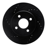 R1 Concepts 03-10 Chevrolet Cobalt Front Left Drilled & Slotted Black Brake Rotor by R1 Concepts RNC-633-53002L