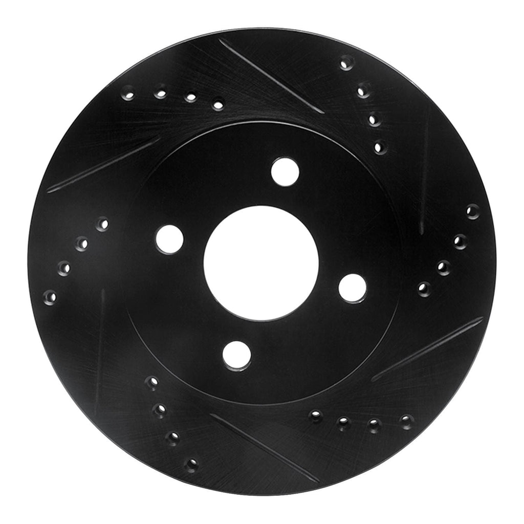 R1 Concepts 03-10 Chevrolet Cobalt Front Right Drilled & Slotted Black ...