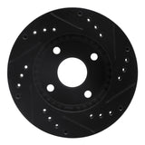 R1 Concepts 90-01 Ford Escort Front Left Drilled & Slotted Black Brake Rotor