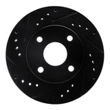 R1 Concepts 90-01 Ford Escort Front Left Drilled & Slotted Black Brake Rotor