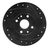 R1 Concepts 1990-2003 Ford Escort Rear Left Drilled & Slotted Black Brake Rotor by R1 Concepts RNC-633-54003L