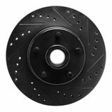 R1 Concepts 68-70 Ford Falcon Front Right Drilled & Slotted Black Brake Rotor