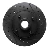 R1 Concepts 78-93 Ford Mustang Front Right Drilled & Slotted Black Brake Rotor by R1 Concepts RNC-633-54015R
