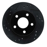 R1 Concepts 86-92 Ford Taurus SHO Rear Left Front Left Drilled & Slotted Black Brake Rotor